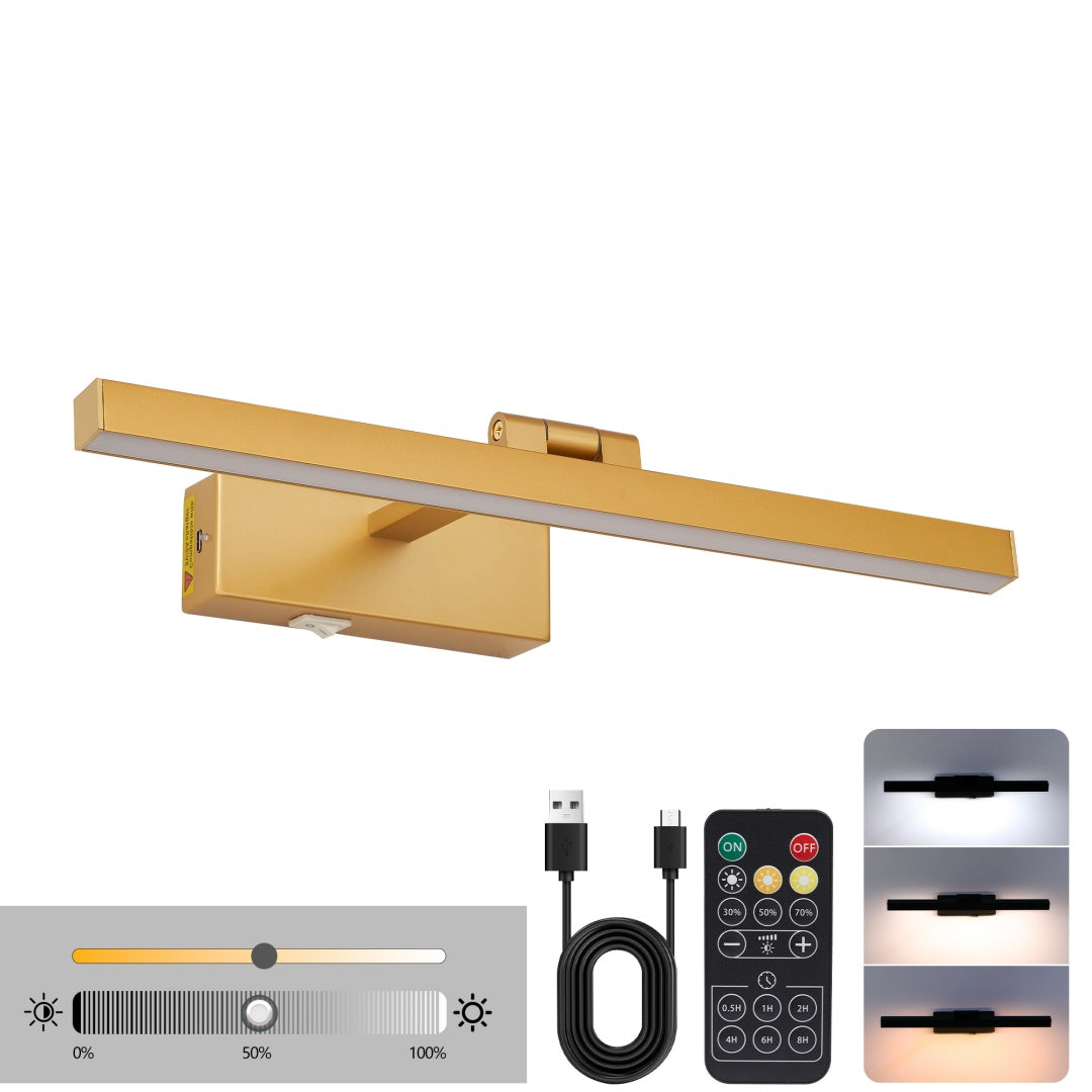 16 Inch Gold LED Bathroom Vanity Light Dimmable