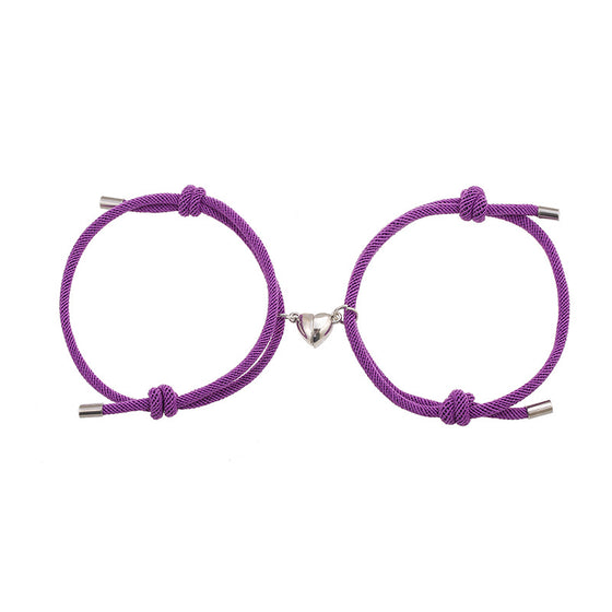 Purple magnetic bracelet pair, color for reference