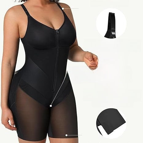 Shapewear bodysuit with front zipper and adjustable straps, photo 1
