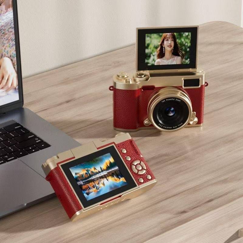 Retro Flip-Up Digital Camera with High-Definition CCD Sensor