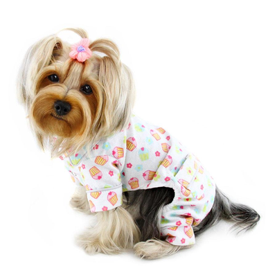 Klippo Cupcakes Fanatics Flannel Dog Pajamas