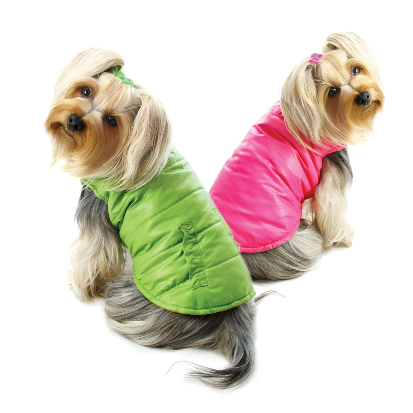 Reversible Parka Dog Vest with Ruffle Trims