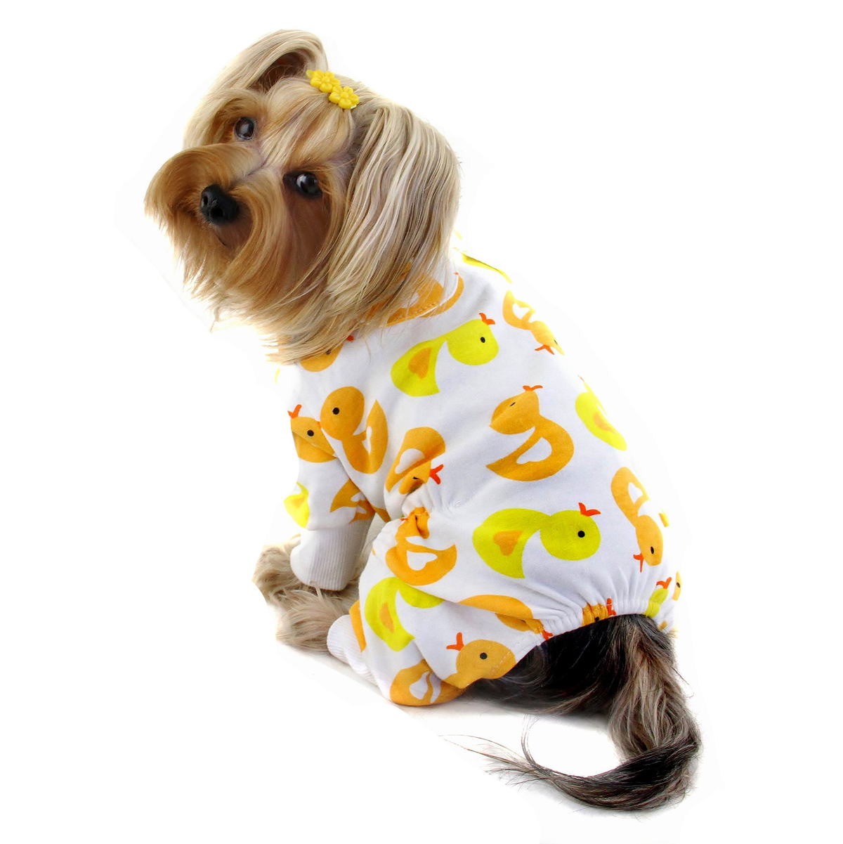 Knit Cotton Dog Pajamas with Yellow Ducky