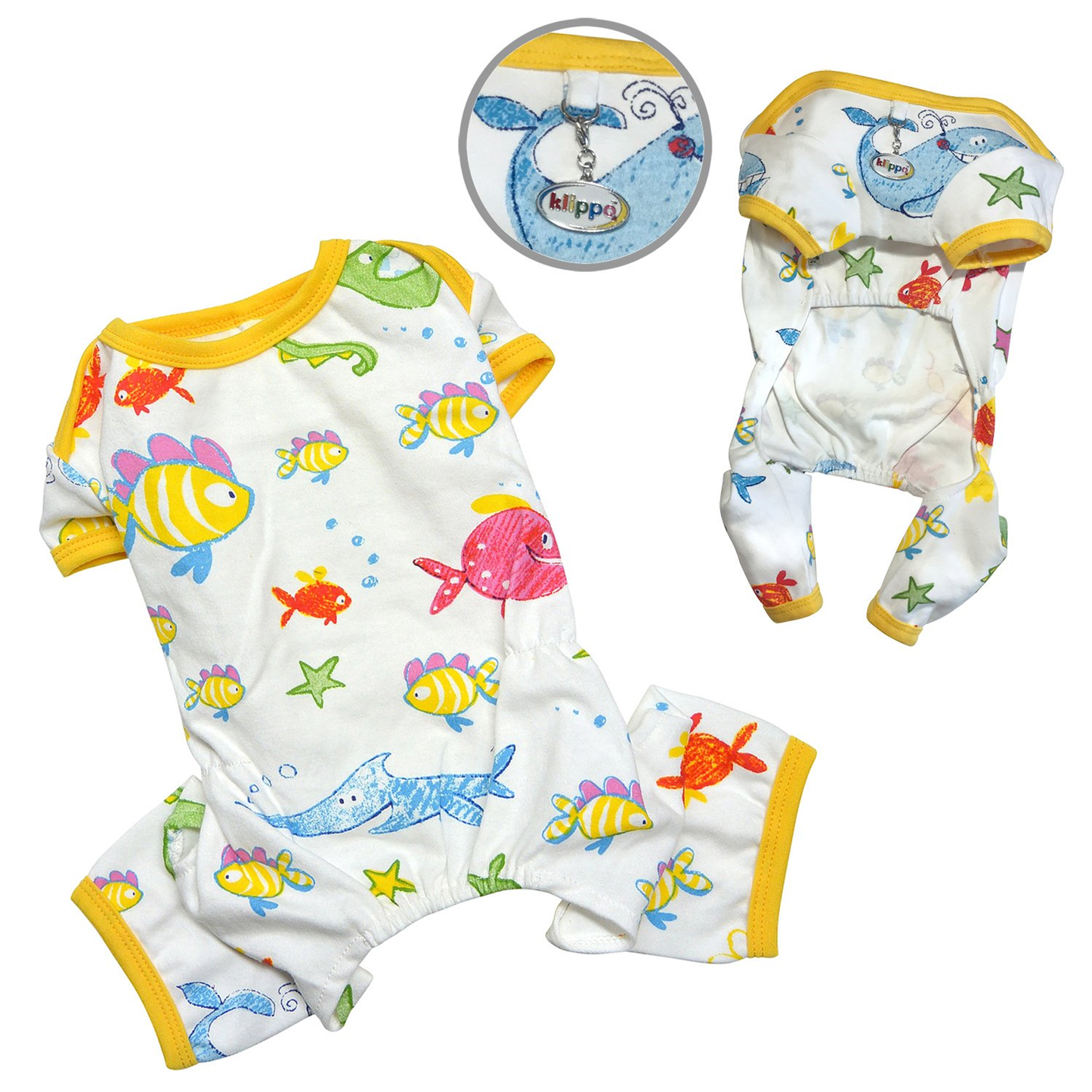Knit Cotton Dog Pajamas with Ocean Pals