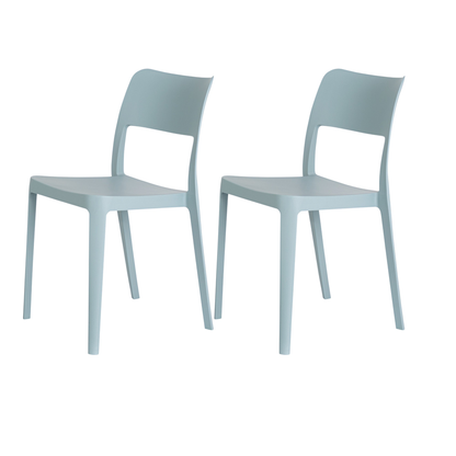 Set of Two Heavy-Duty Plastic Outdoor Stacking Accent Chairs