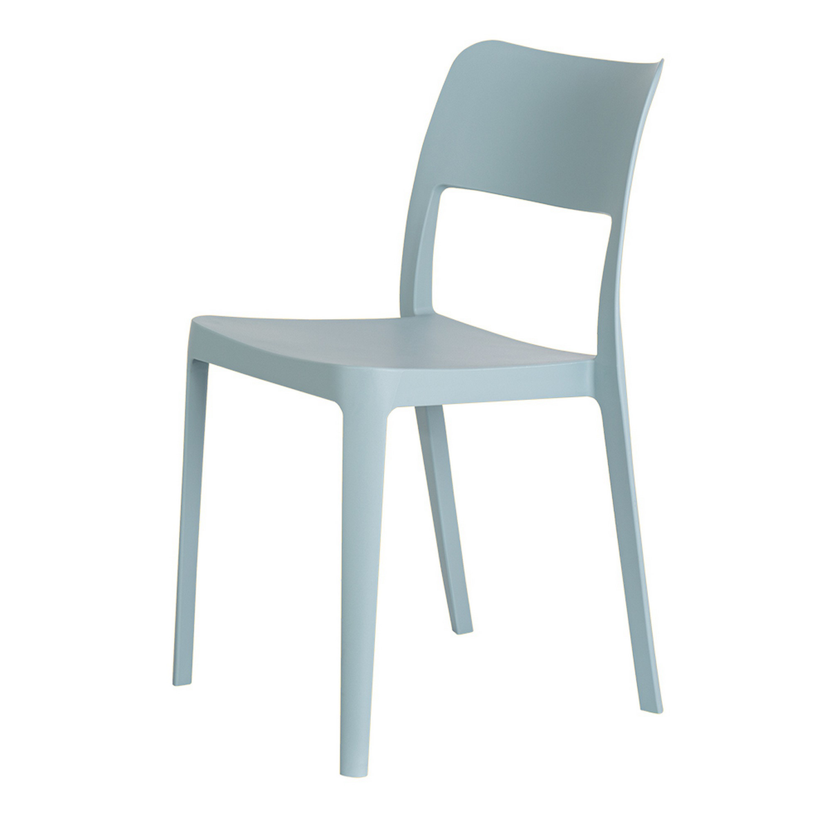Set of Two Heavy-Duty Plastic Outdoor Stacking Accent Chairs