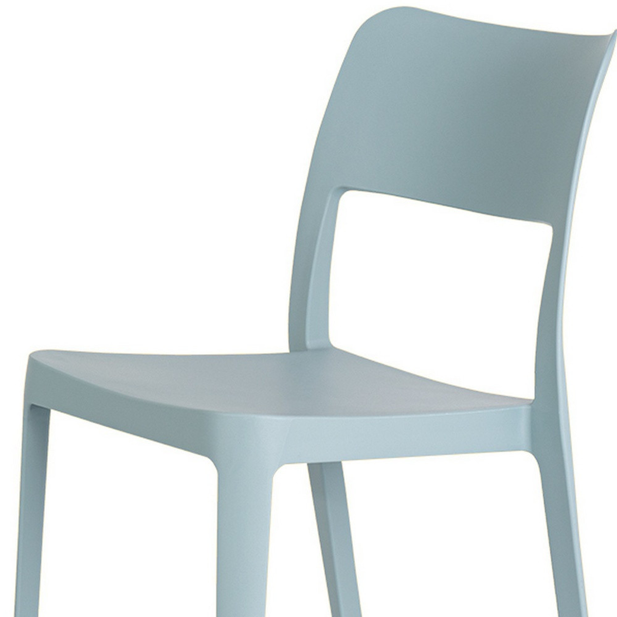 Set of Two Heavy-Duty Plastic Outdoor Stacking Accent Chairs
