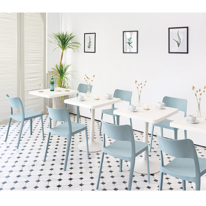 Set of Two Heavy-Duty Plastic Outdoor Stacking Accent Chairs