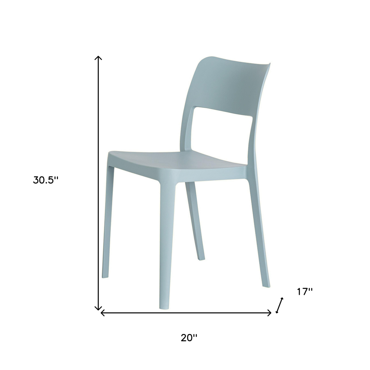 Set of Two Heavy-Duty Plastic Outdoor Stacking Accent Chairs