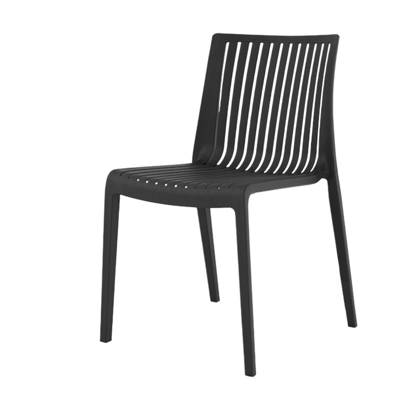 Set of Two Heavy-Duty Plastic Outdoor Stacking Accent Chairs