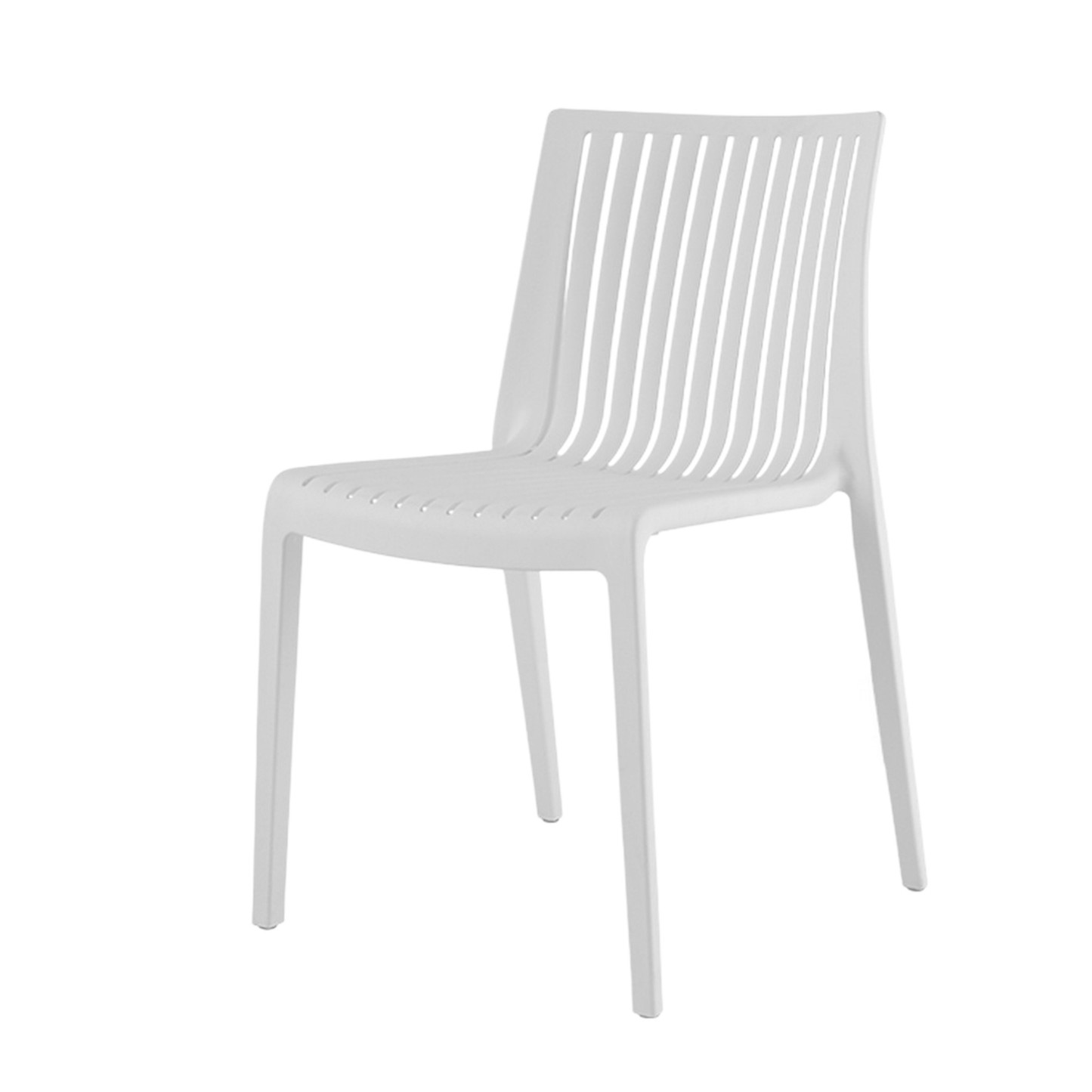 Set of Two Heavy-Duty Plastic Outdoor Stacking Accent Chairs