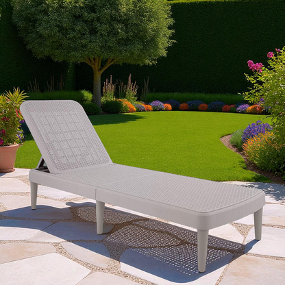 Heavy-Duty Plastic Outdoor Stacking Chaise Lounge