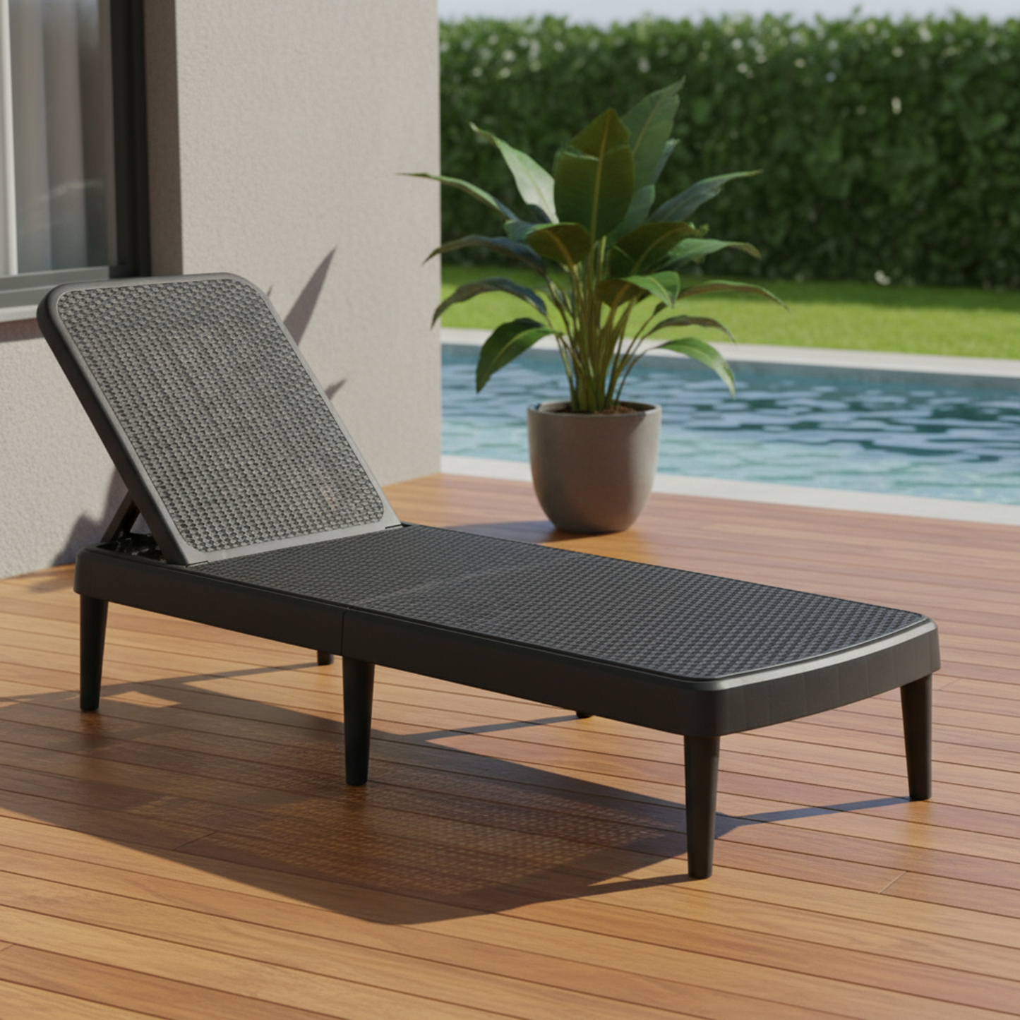 Heavy-Duty Plastic Outdoor Stacking Chaise Lounge