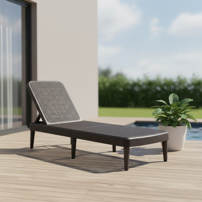 Heavy-Duty Plastic Outdoor Stacking Chaise Lounge