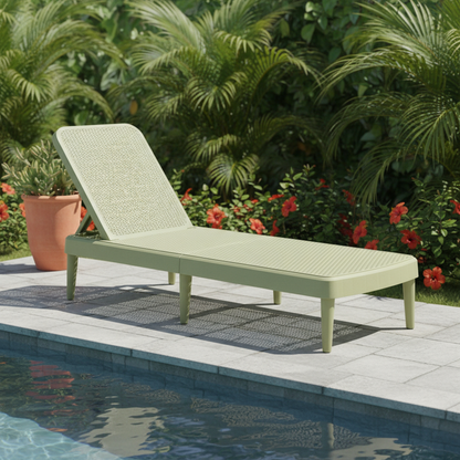Heavy-Duty Plastic Outdoor Stacking Chaise Lounge