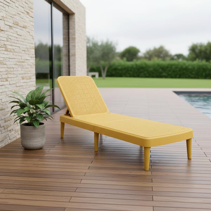 Heavy-Duty Plastic Outdoor Stacking Chaise Lounge