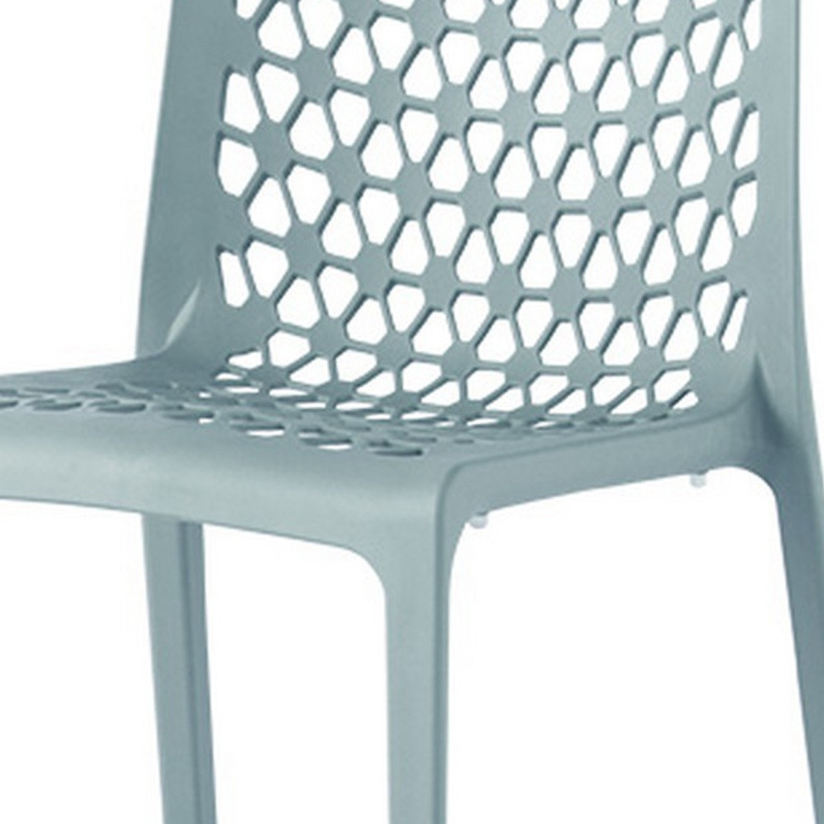 Set of Two Heavy-Duty Plastic Outdoor Stacking Dining Chairs