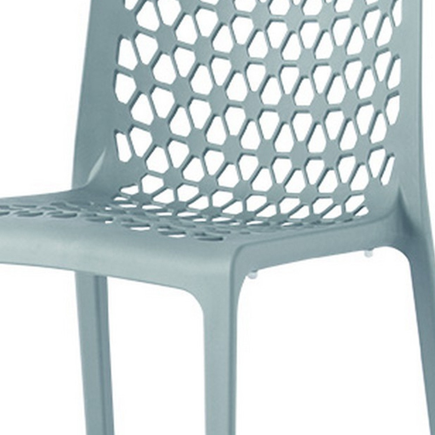 Set of Two Heavy-Duty Plastic Outdoor Stacking Dining Chairs