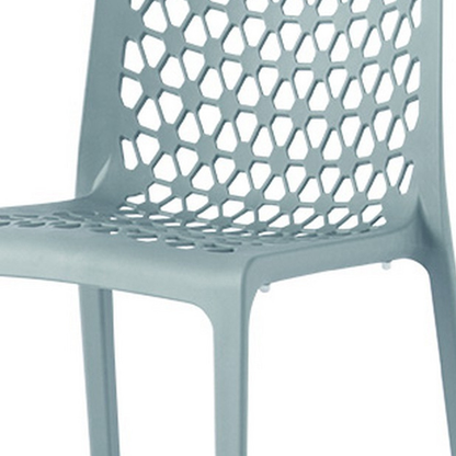 Set of Two Heavy-Duty Plastic Outdoor Stacking Dining Chairs