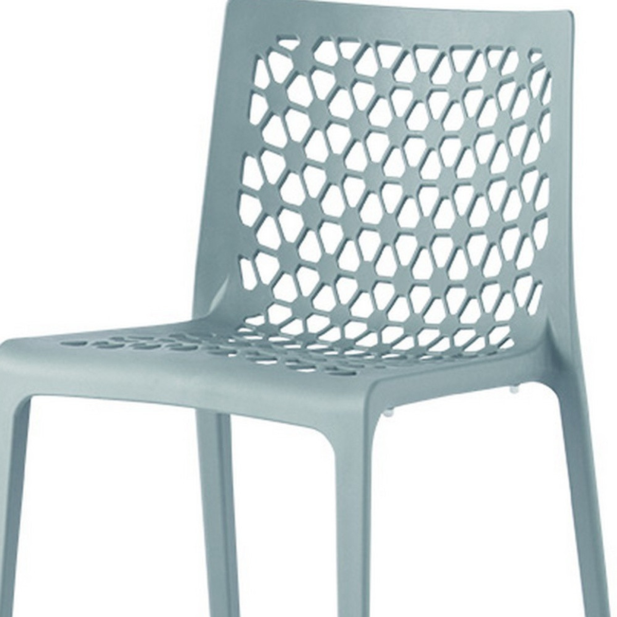Set of Two Heavy-Duty Plastic Outdoor Stacking Dining Chairs