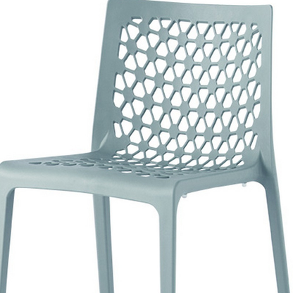 Set of Two Heavy-Duty Plastic Outdoor Stacking Dining Chairs