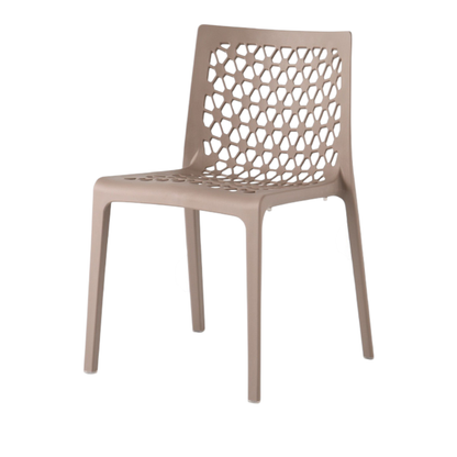 Set of Two Heavy-Duty Plastic Outdoor Stacking Dining Chairs
