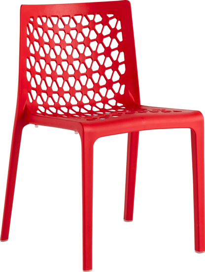 Set of Two Heavy-Duty Plastic Outdoor Stacking Dining Chairs
