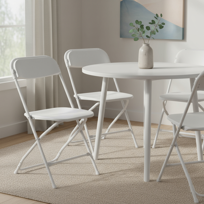 Set of Four Metal Outdoor Folding Stacking Dining Chairs