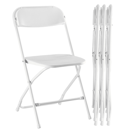 Set of Four Metal Outdoor Folding Stacking Dining Chairs