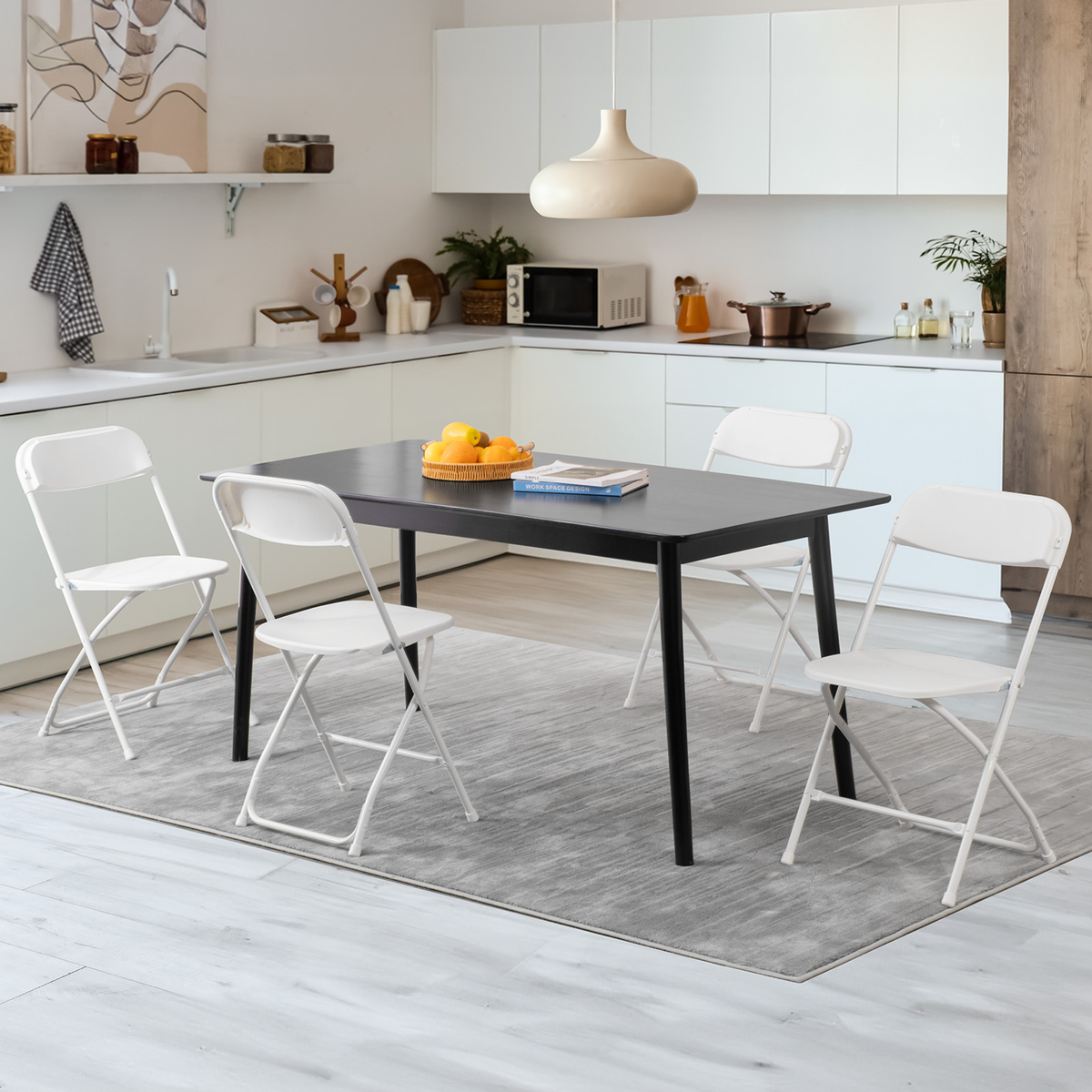 Set of Four Metal Outdoor Folding Stacking Dining Chairs