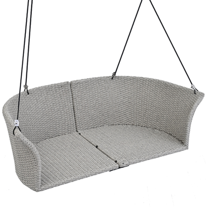 Woven Rattan Outdoor Swing Chair with Gray Cushion
