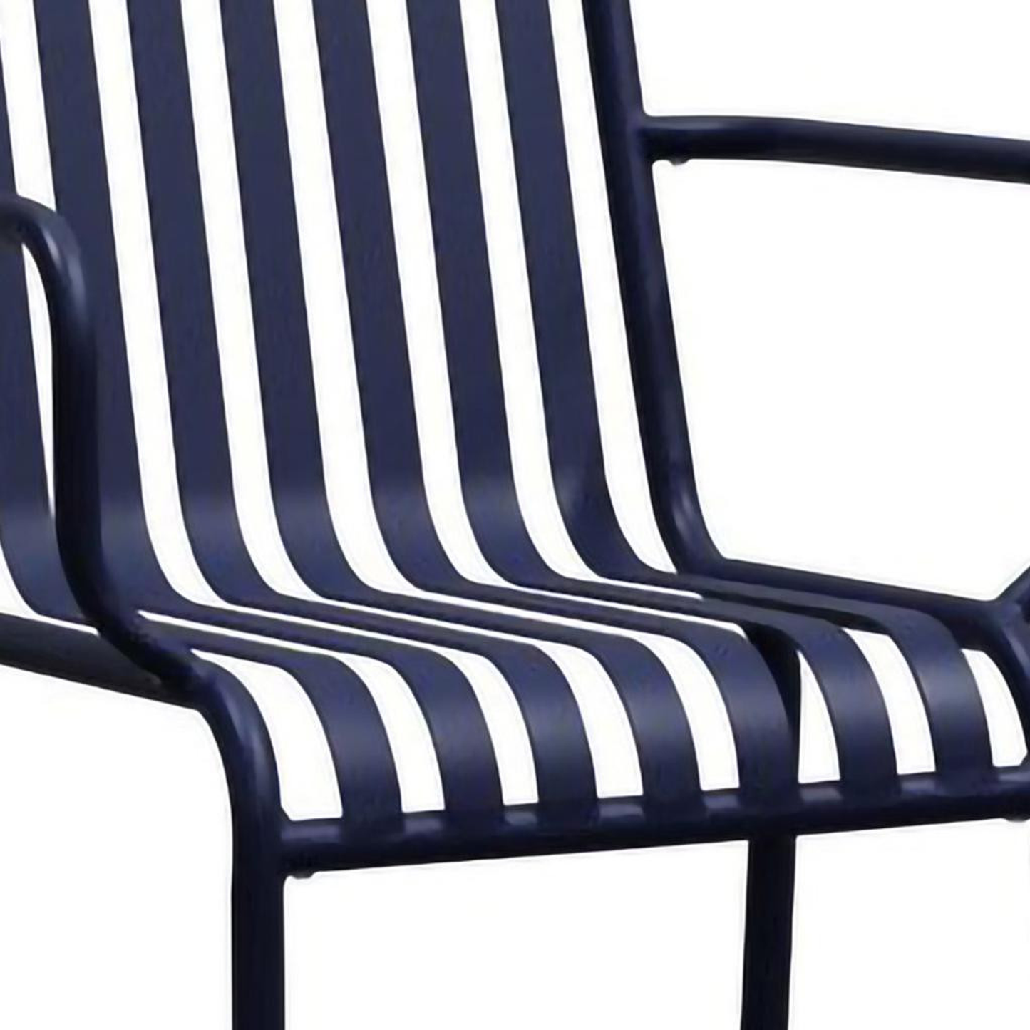 Set of Two Steel Outdoor Stacking Arm Chairs