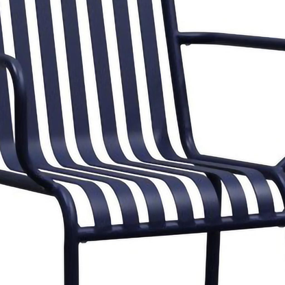 Set of Two Steel Outdoor Stacking Arm Chairs