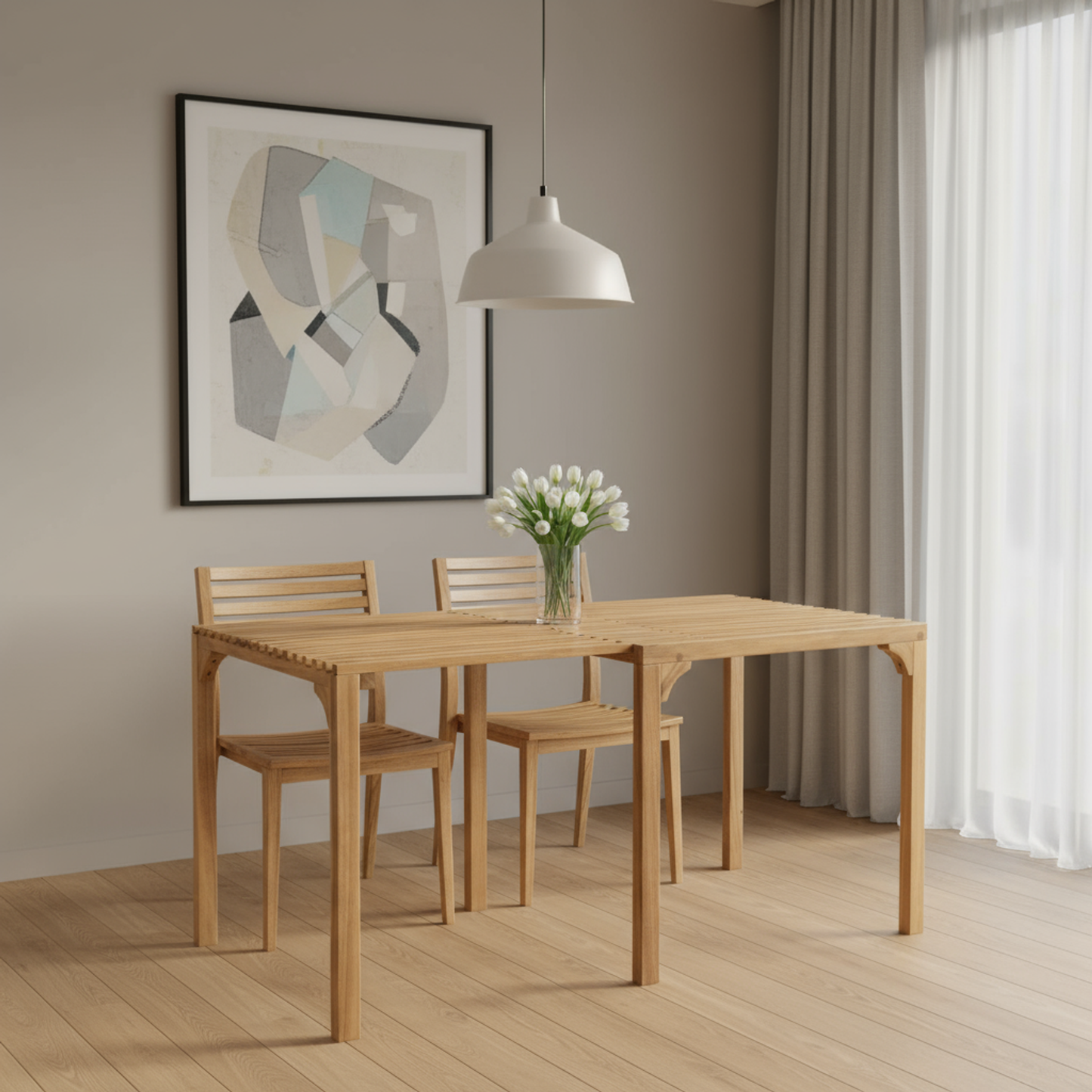 Solid Wood Extendable Outdoor Dining Table