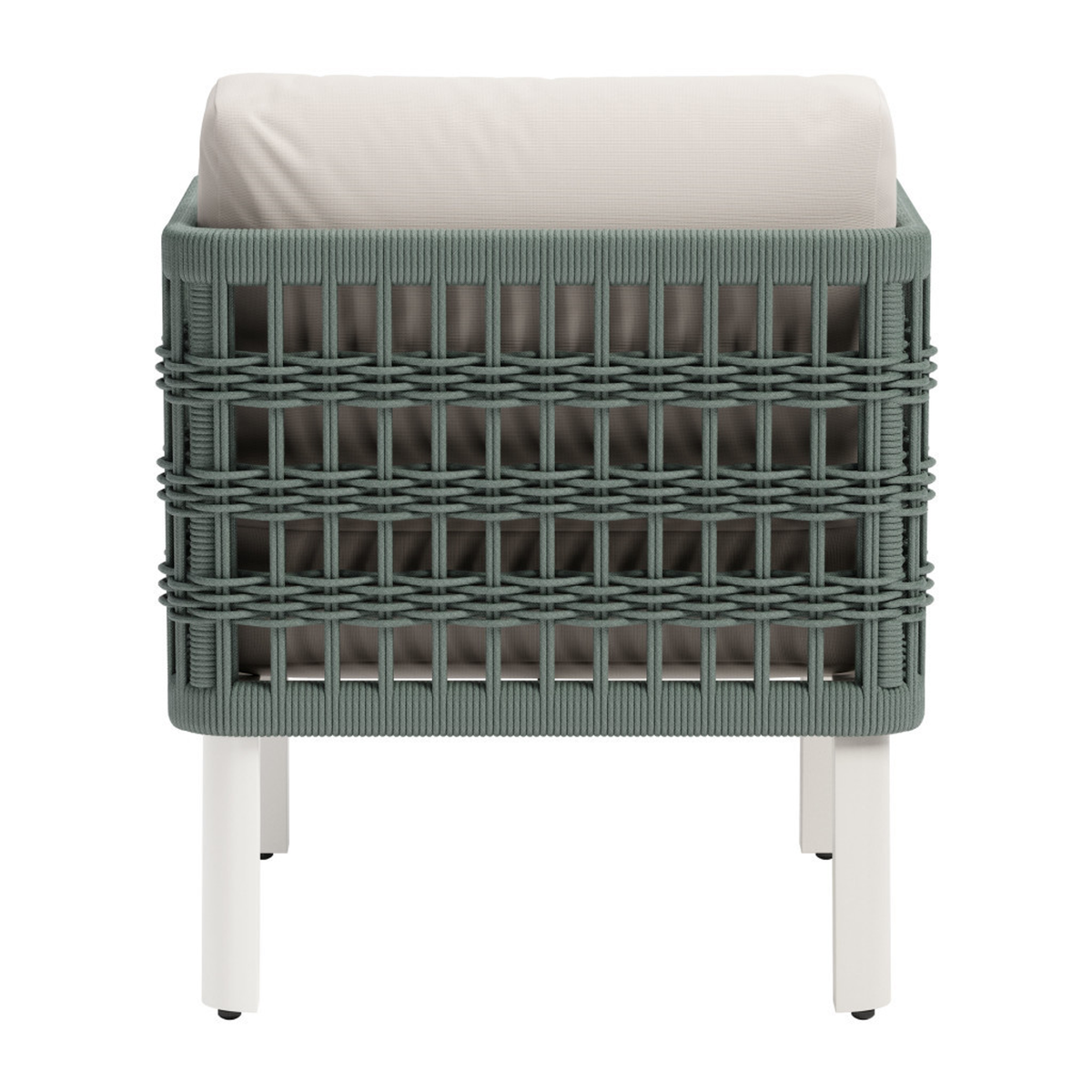 Aluminum Outdoor Accent Chair with White Cushion