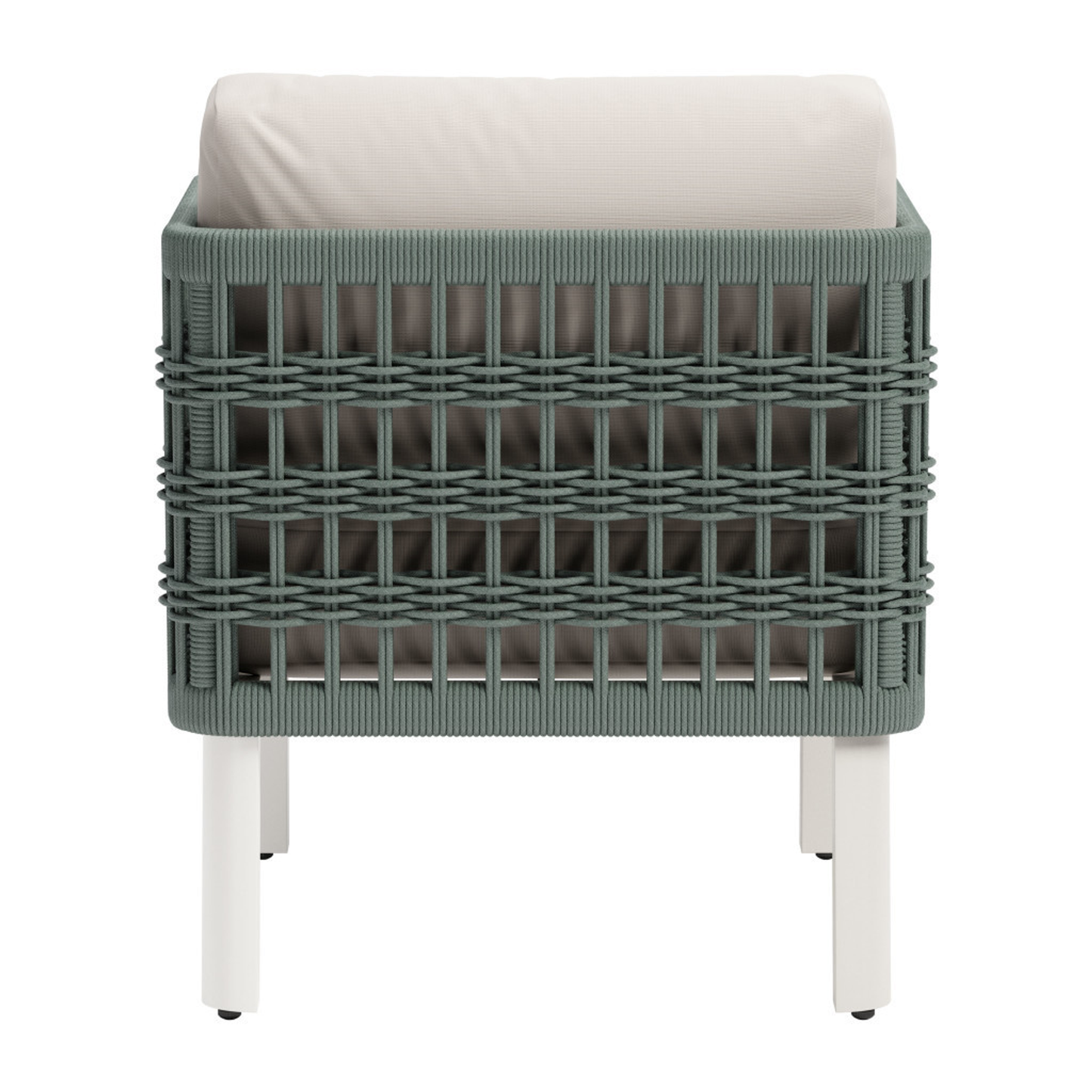 Aluminum Outdoor Accent Chair with White Cushion