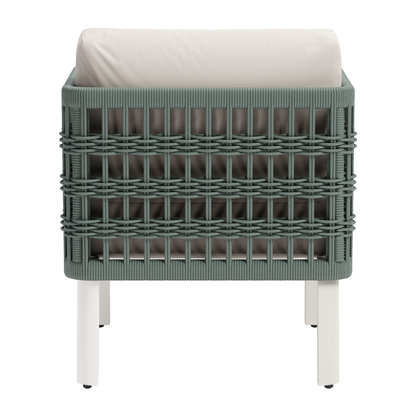 Aluminum Outdoor Accent Chair with White Cushion