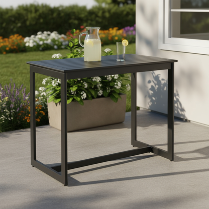 Aluminum Slat Outdoor Bar Table