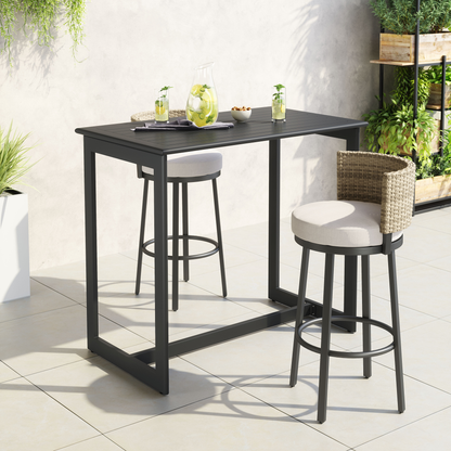 Aluminum Slat Outdoor Bar Table