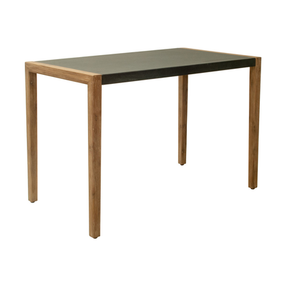 Faux Concrete and Solid Wood Outdoor Bar Table