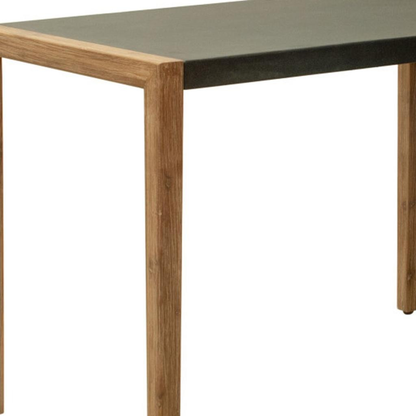 Faux Concrete and Solid Wood Outdoor Bar Table