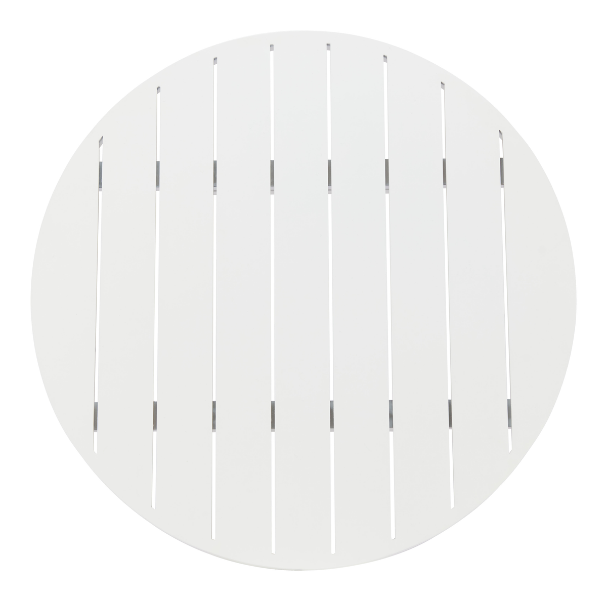 24-Inch Aluminum Slat Rounded Outdoor Bar Table - White