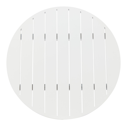 24-Inch Aluminum Slat Rounded Outdoor Bar Table - White