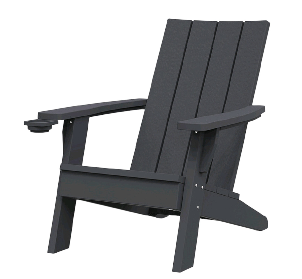 Faux Wood Heavy Duty Plastic Outdoor Adirondack Chair - Black