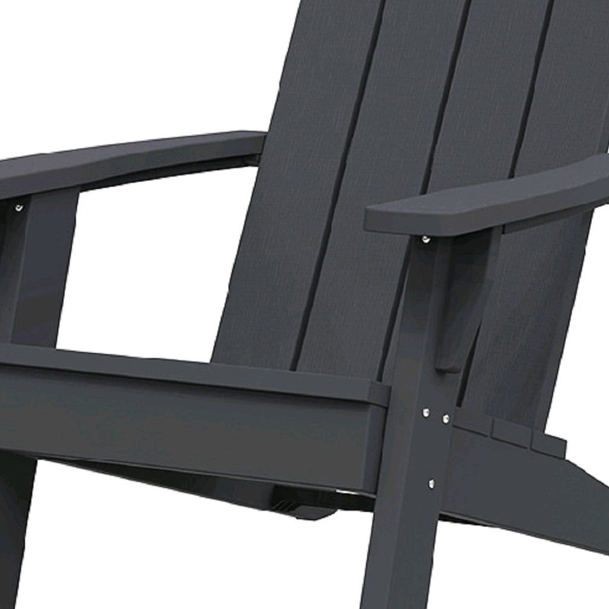 Faux Wood Heavy Duty Plastic Outdoor Adirondack Chair - Black