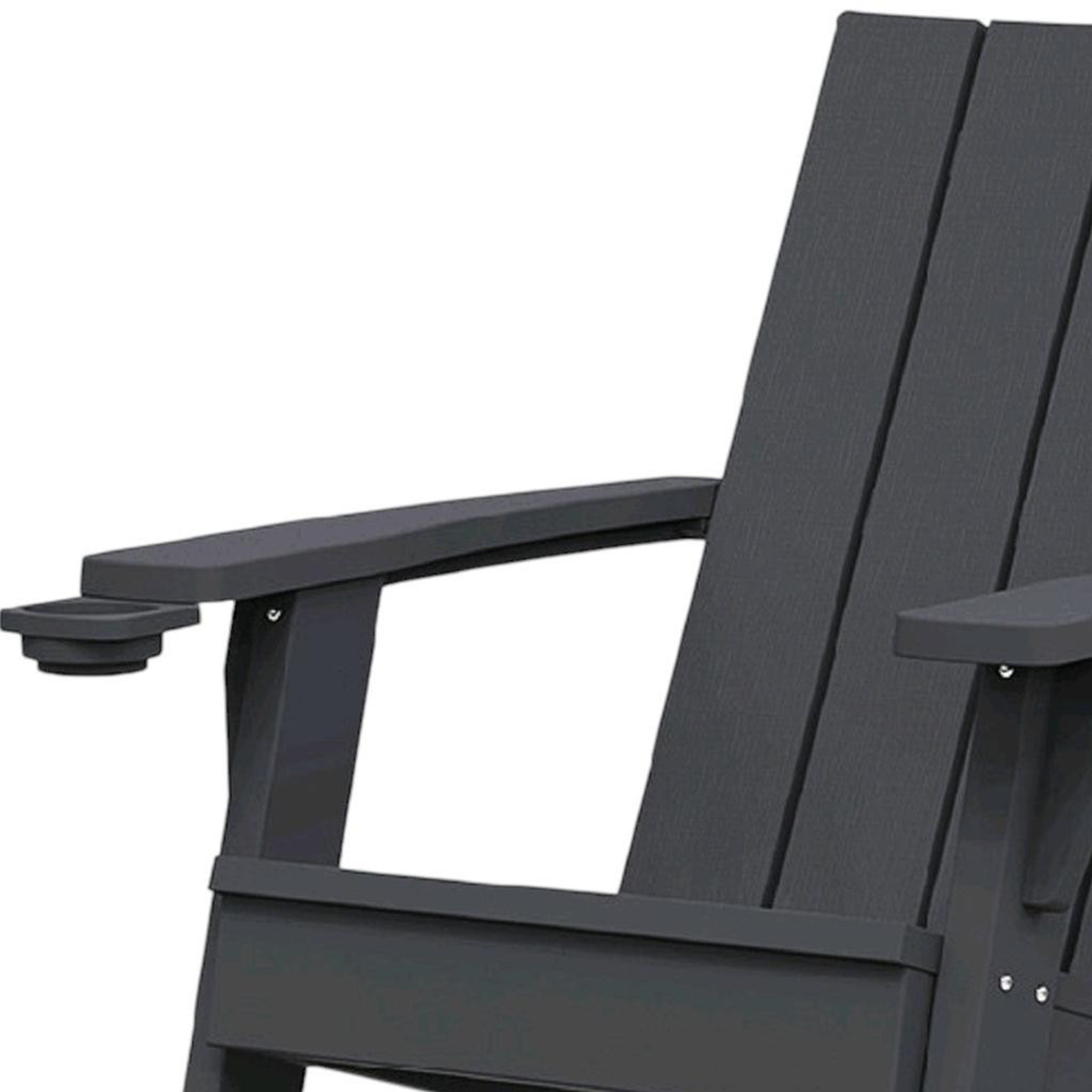 Faux Wood Heavy Duty Plastic Outdoor Adirondack Chair - Black