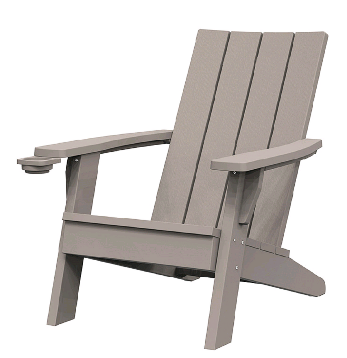 Faux Wood Plastic Adirondack Chair with Storage - Light Brown