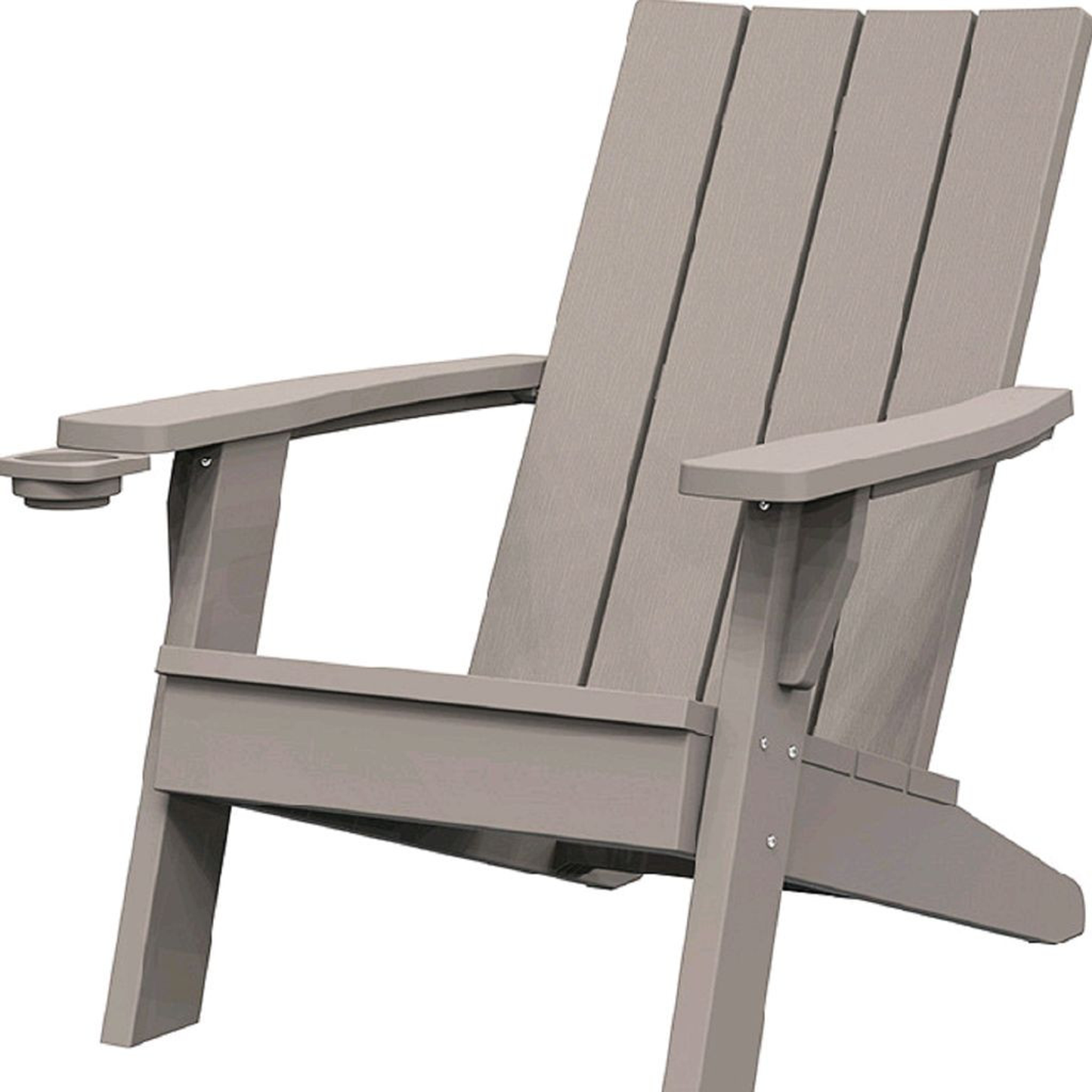 Faux Wood Plastic Adirondack Chair with Storage - Light Brown