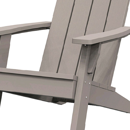 Faux Wood Plastic Adirondack Chair with Storage - Light Brown