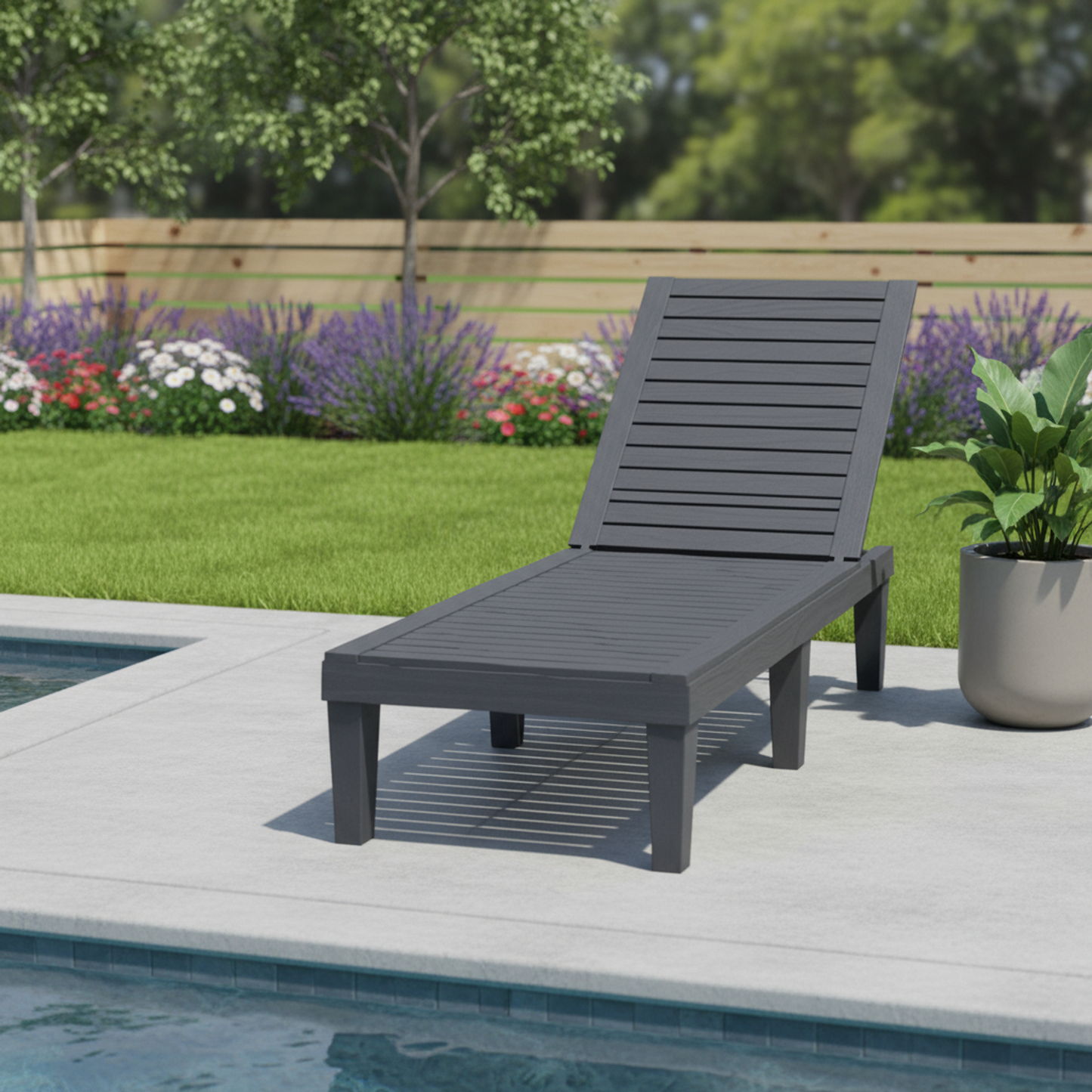 Five Position Adjustable Plastic Outdoor Chaise Lounge
